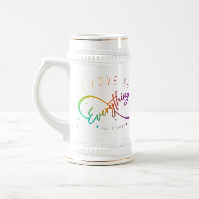 Ich Liebe Sie alles & darüber (Liebe Tasse) Bierglas (Links)