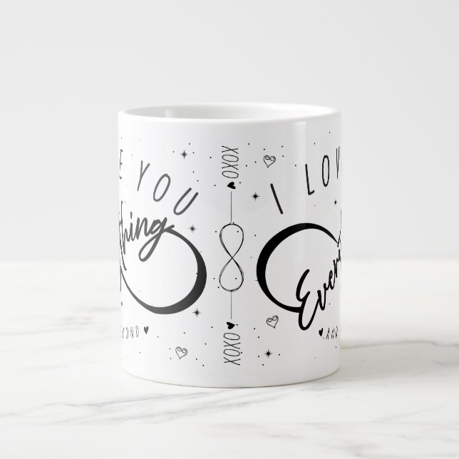 Ich Liebe Sie alles & darüber (Liebe Tasse) Jumbo-Tasse (Vorderseite)