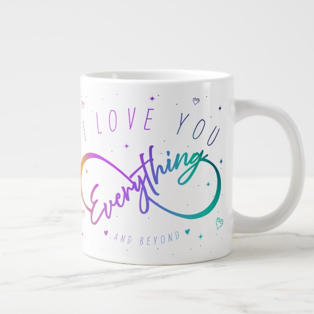 Ich Liebe Sie alles & darüber (Liebe Tasse) Jumbo-Tasse (Rechts)