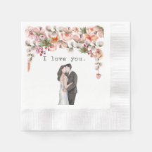Ich Liebe Sie Aquarell Hochzeit floral elegant nie