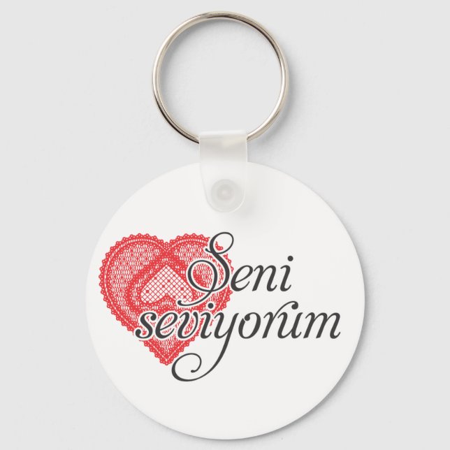 Ich Liebe Sie auf Türkisch - Seni seviyorum Schlüsselanhänger (Vorderseite)