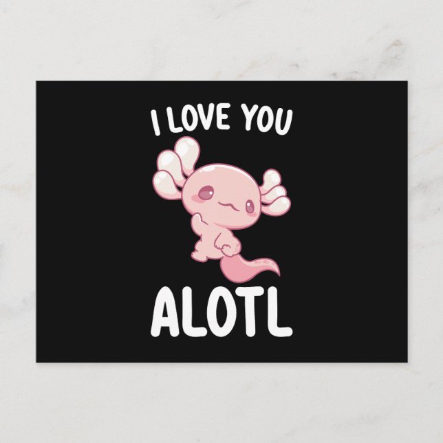 Ich Liebe Sie Axolotl Valentinstag Postkarte (Vorderseite)