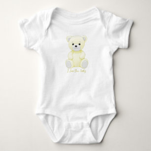 Ich Liebe Sie Baby Yellow Bär Cudly Toy Bodysuit Baby Strampler