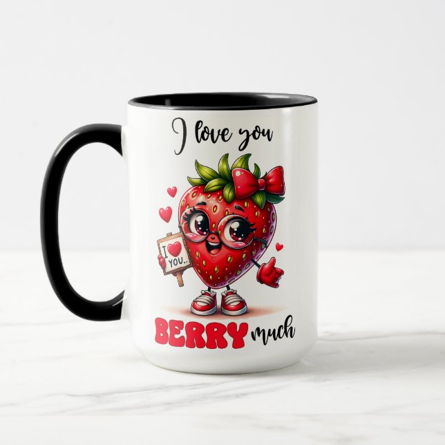 Ich Liebe, Sie berren viel lustige Erdbeere niedli Tasse (Links)