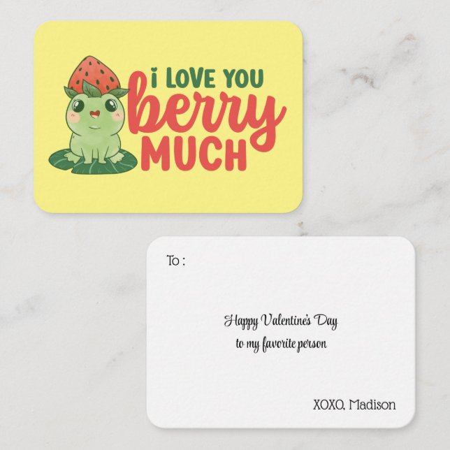 Ich Liebe Sie Berry Much Funny Niedlich Valentinst Mitteilungskarte (Vorne/Hinten)