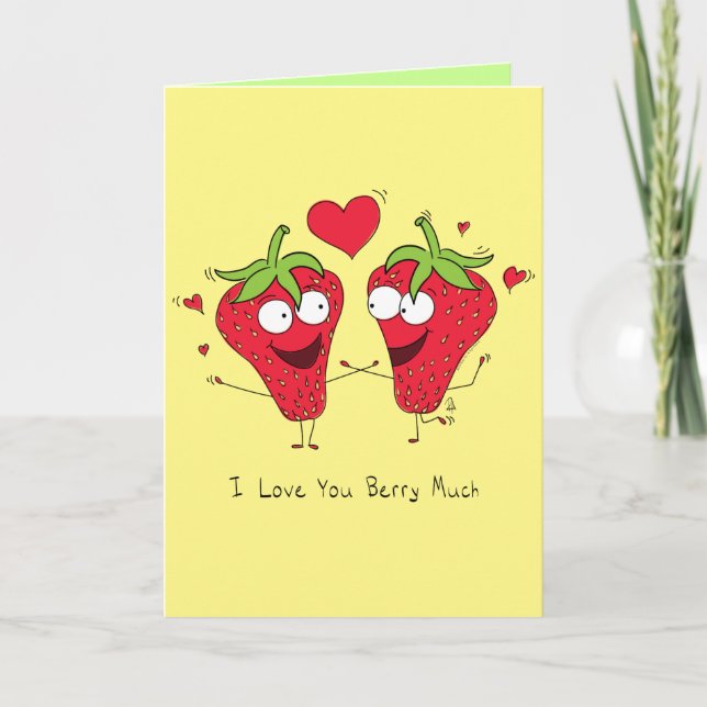 Ich Liebe, Sie Berry Much - Valentinins Grußkarte Karte (Vorderseite)