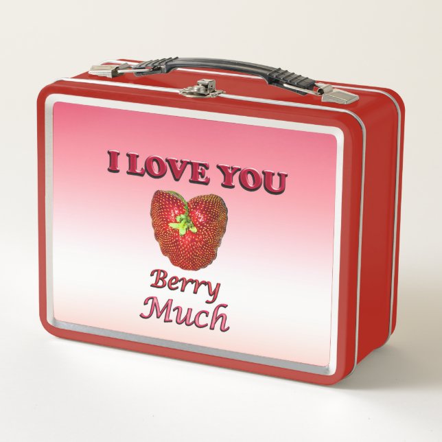 Ich Liebe Sie Berry viel Metall Brotdose (Vorderseite)