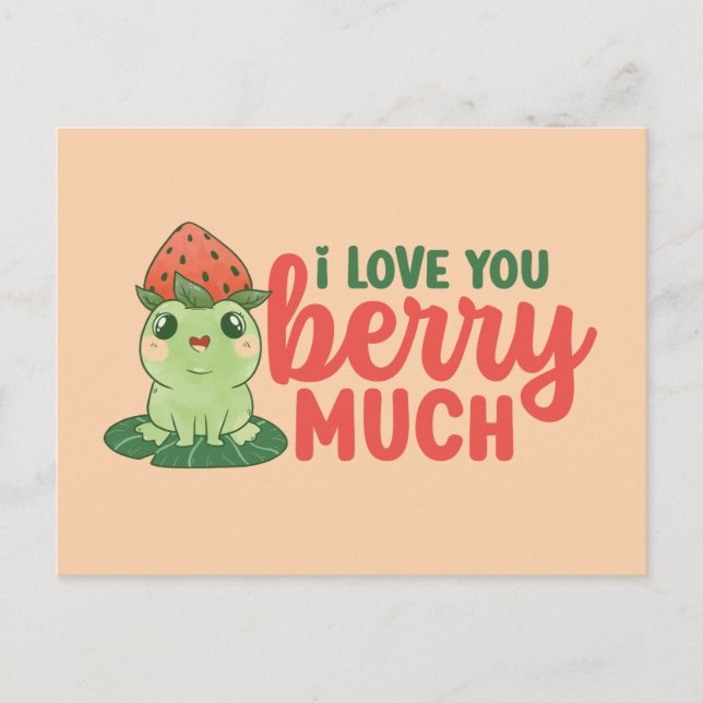 Ich Liebe Sie Berry viel Niedlicher Funny Valentin Postkarte (Vorderseite)