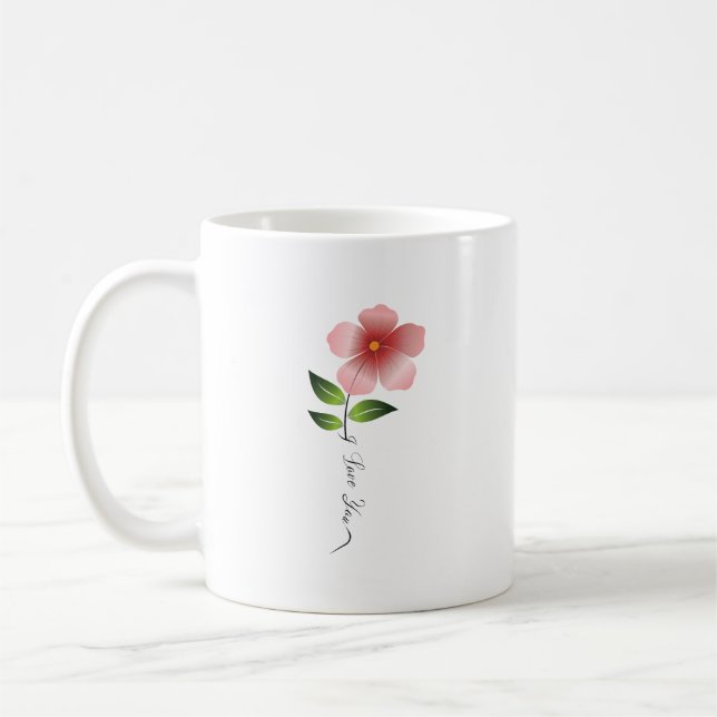 Ich Liebe Sie Blume Kaffeetasse (Links)