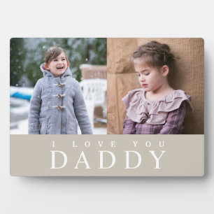Ich Liebe Sie Daddy Modern Taupe Foto Collage Fotoplatte