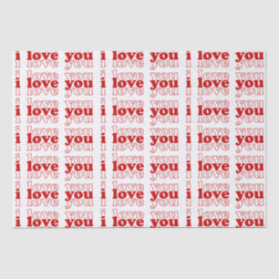 Ich Liebe, Sie dreifach rote Typografie Valentin G Seidenpapier