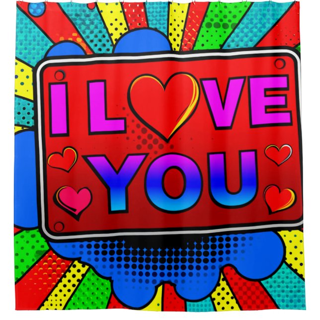 Ich Liebe Sie Duschvorhang (Vorderseite)