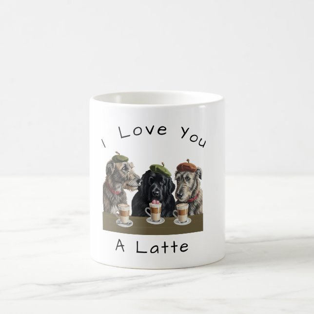 Ich Liebe Sie ein Latte Irish Wolfhound Kaffeetasse (Mittel)