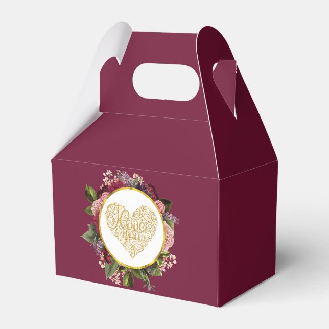 Ich Liebe Sie Extravagantes Goldenes Herz mit Blum Geschenkschachtel (Vorderseite)