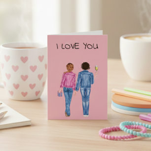 Ich Liebe Sie Freundin Valentine's Day Watercolor Feiertagskarte