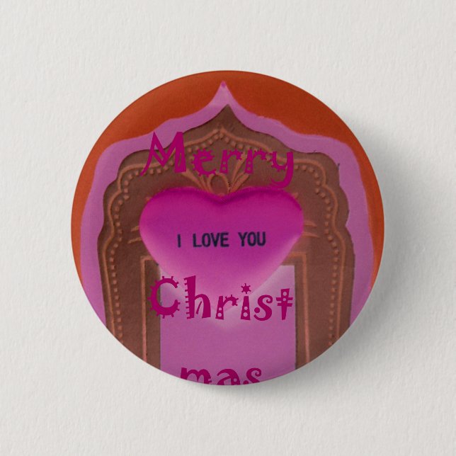 Ich Liebe Sie froh Weihnachten Herz Button (Vorderseite)