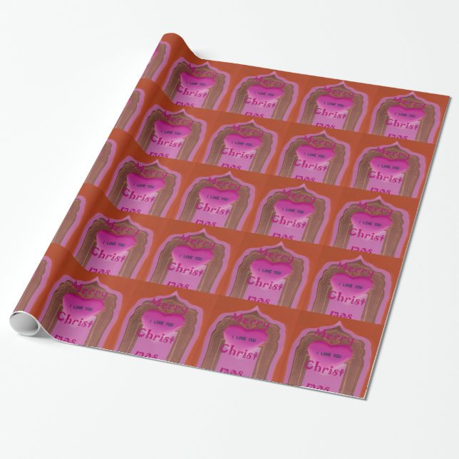 Ich Liebe Sie froh Weihnachten Herz Geschenkpapier (Ungerollt)