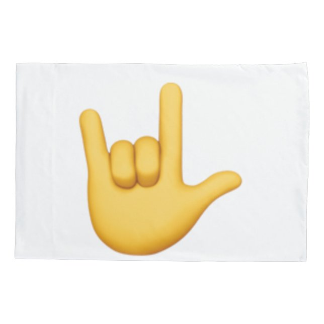 Ich Liebe, Sie geben ein Zeichen - Emoji Kissenbezug (Rückseite)
