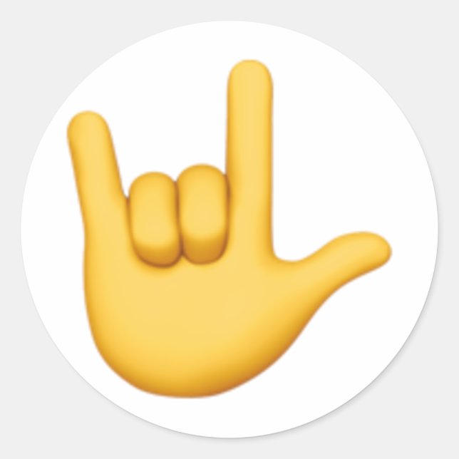 Ich Liebe, Sie geben ein Zeichen - Emoji Runder Aufkleber (Vorderseite)