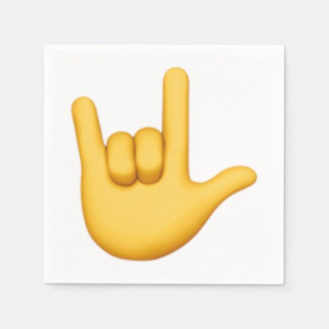 Ich Liebe, Sie geben ein Zeichen - Emoji Serviette (Vorderseite)