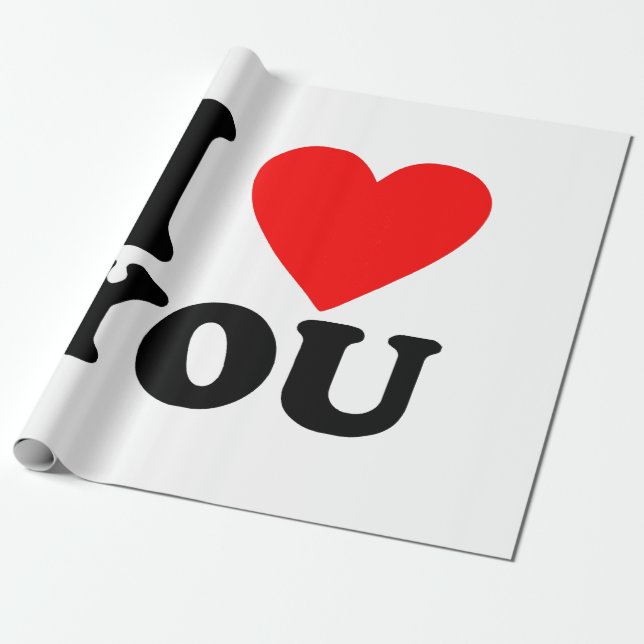 Ich Liebe Sie Geschenkpapier (Ungerollt)