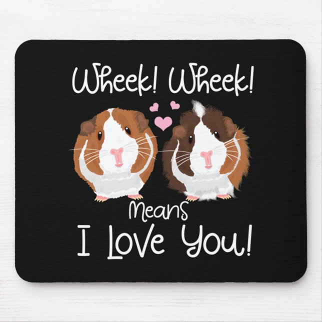 Ich Liebe Sie Guinea Pig Cavy Roddent Mousepad (Vorne)