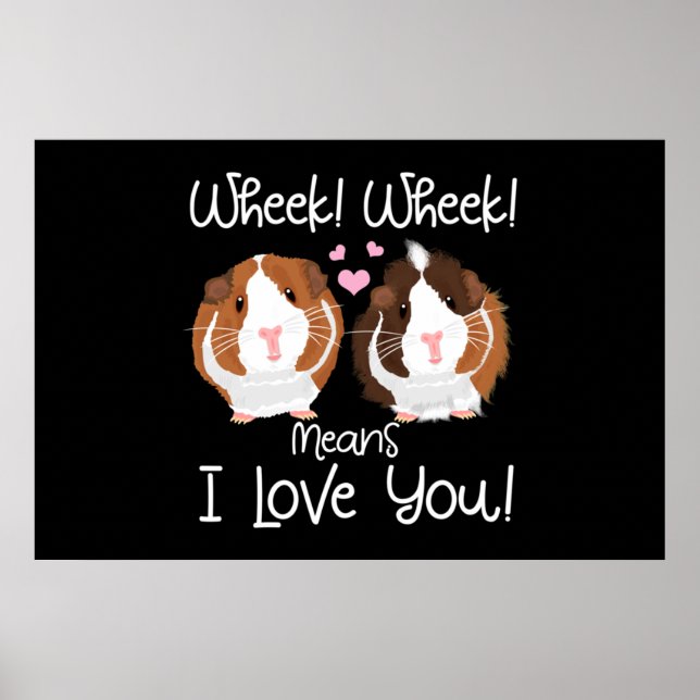 Ich Liebe Sie Guinea Pig Cavy Roddent Poster (Vorne)