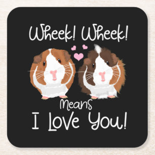 Ich Liebe Sie Guinea Pig Cavy Roddent Rechteckiger Pappuntersetzer