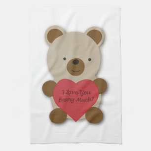 Ich Liebe, Sie haben viel Niedlichen Teddybär Geschirrtuch