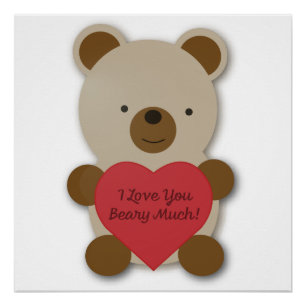 Ich Liebe, Sie haben viel Niedlichen Teddybär Poster
