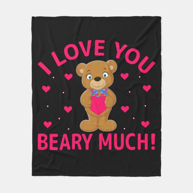 Ich Liebe, Sie haben viel Teddybär. Fleecedecke (Vorderseite)