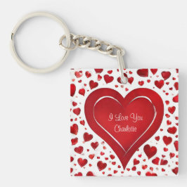 Ich Liebe Sie | Heiraten Sie mir Rotes Herz Valent Schlüsselanhänger