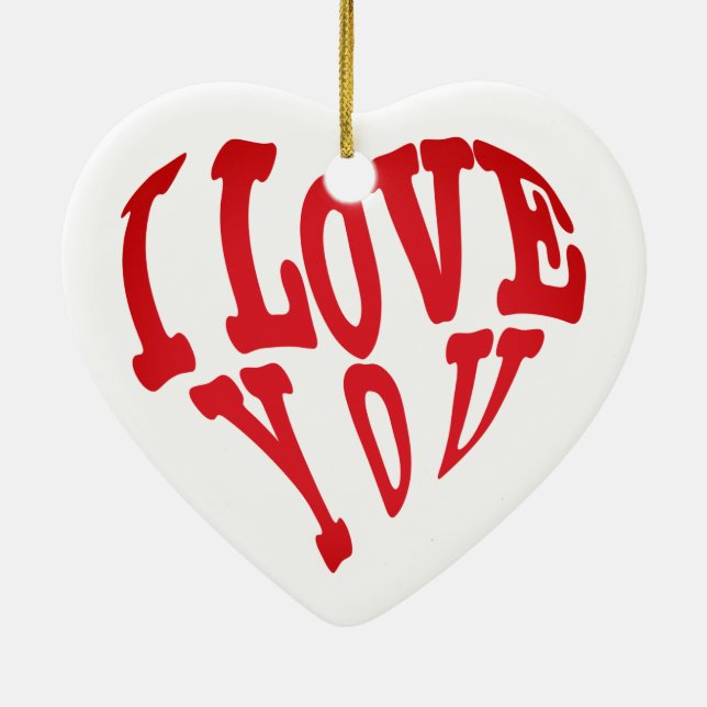 Ich Liebe Sie Herz Keramik Ornament (Hinten)