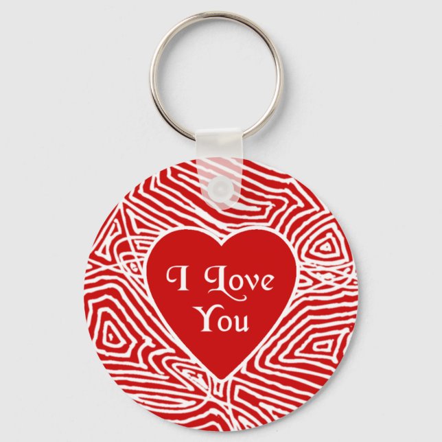 Ich Liebe Sie Herz Keychain Schlüsselanhänger (Vorderseite)
