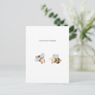Ich Liebe Sie Honey Bee Illustration Quote Card Postkarte