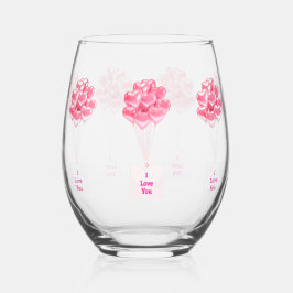 Ich Liebe, Sie hören Balloons Stemless Weine Glas