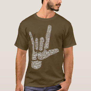 Ich Liebe Sie in 40 verschiedenen Sprachen ASL Ges T-Shirt