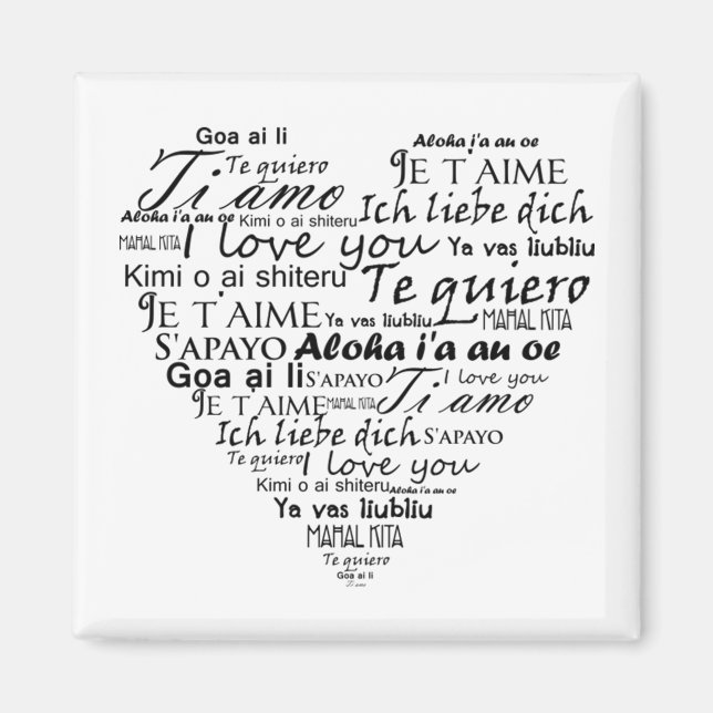 Ich Liebe Sie in anderen Sprachen 5 Magnet (Vorne)