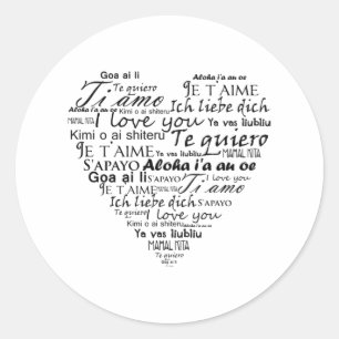 Ich Liebe Sie in anderen Sprachen 5 Runder Aufkleber