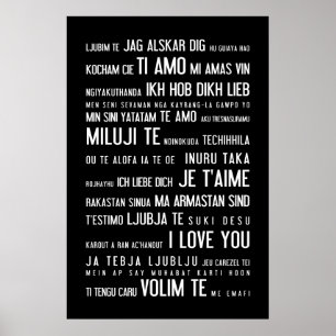 "Ich Liebe Sie" in den verschiedenen Sprachen Poster