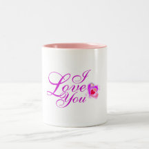Ich Liebe Sie in rosa Text mit Herz