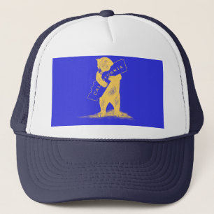 Ich Liebe Sie Kalifornien - Blau und Gold Truckerkappe