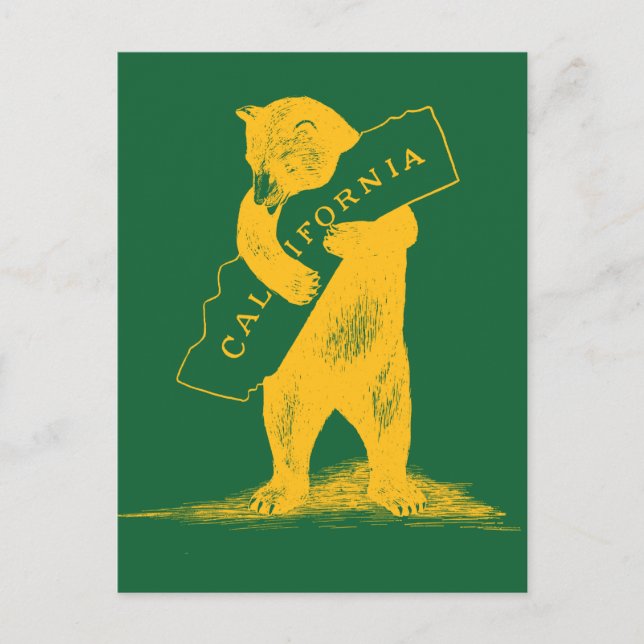 Ich Liebe Sie Kalifornien - Grün und Gold Postkarte (Vorderseite)