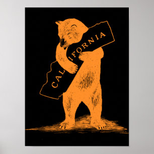 Ich Liebe Sie Kalifornien - Orange und Schwarz Poster