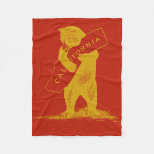 Ich Liebe Sie Kalifornien - Rot und Gold Fleecedecke