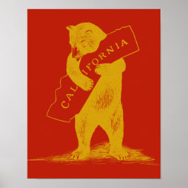 Ich Liebe Sie Kalifornien - Rot und Gold Poster