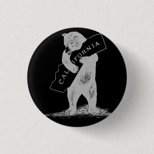 Ich Liebe Sie Kalifornien - Schwarz und Silber Button