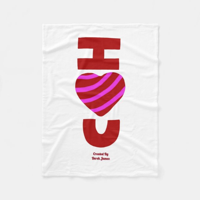 Ich Liebe Sie kleine Fleece Blanket (Vorderseite)