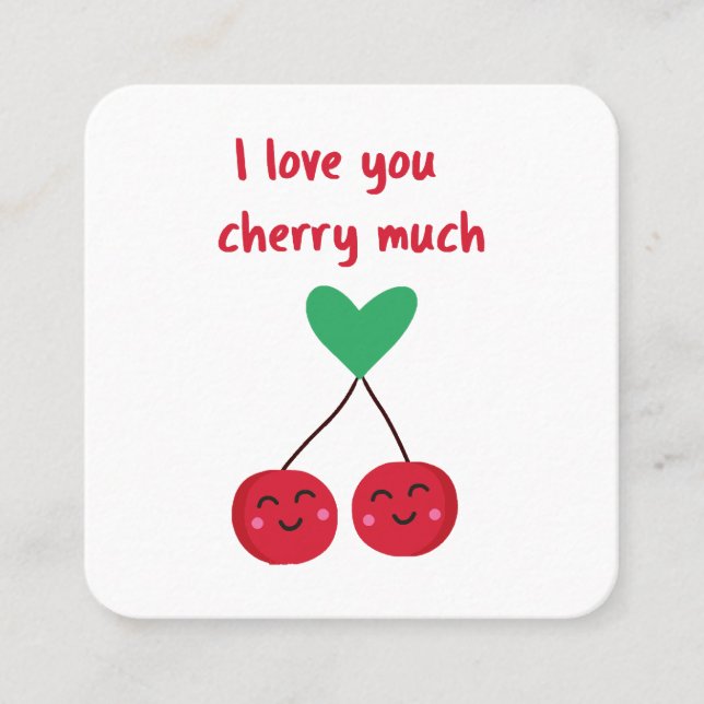 Ich Liebe, Sie kreuzen viel Valentine Quadratische Visitenkarte (Vorderseite)