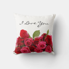Ich Liebe Sie Liebling Rot und Rosa Rosen Kissen